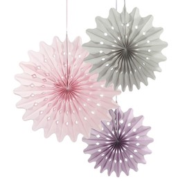 Talking Tables Decadent Decorations Oslo Fans in Mixed Sizes for Birthday and Party, Multicolour (3 Pack)