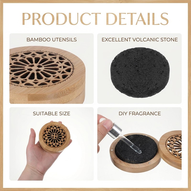 Passive Essential Oil Diffuser Stone, Small Lava Rock Diffuser Set