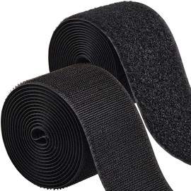ECOHomes 2 Inch Wide x 6 FT Sew On Hook and Loop Tape for Fabric Roll, Sewable Sew-On Strips for Clothing, Clothes, Fabric | No Adhesive Sewing Fastener Straps, Easy Sew in, Strong Grip, Black