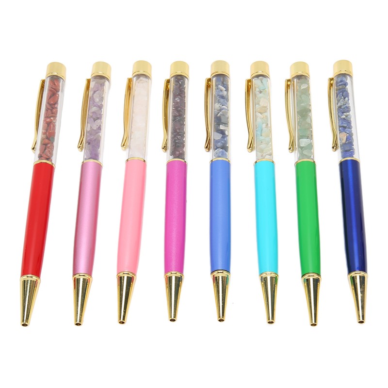 8PCS Crystal Ballpoint Pen Fashionable Colorful Bling Crystal Pens for