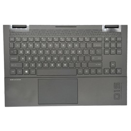 Wzqrps New Replacement for HP Omen 15-EN 15-EK 15-EN0013DX 15-EN0013 Laptop Upper Case Palmrest Backlit Keyboard Touchpad Assembly Part M00666-001 M00667-001 Black