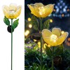 inBoboli Solar Metal Flowers for Outside,2 Pack Tulip Solar Light