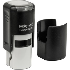 MaxMark Round Self Inking Emoji Stamp - Tongue - Pink Ink