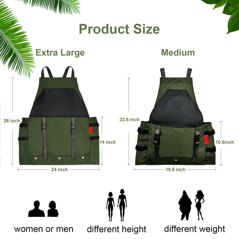 Cover Geny Gardening Apron Waterproof Cross Back Apron, 600D Heavy