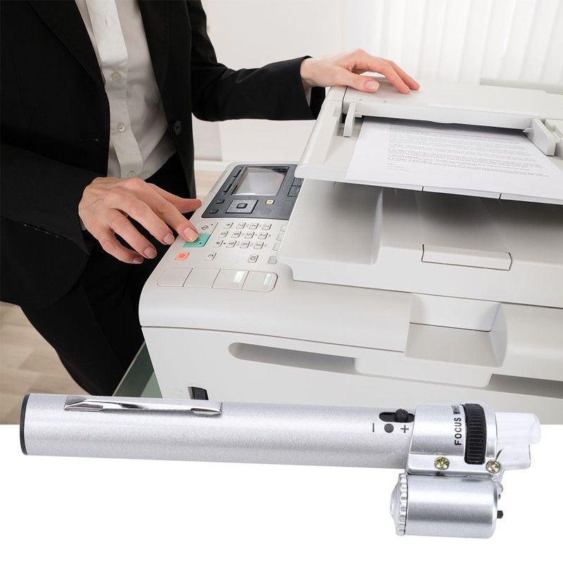 100X Pen Type Adjustable Focusing Portable LED Microscope Mini Magnifier