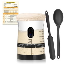 Coco Bird Pro Sourdough Starter Kit- 50oz Large Capacity Sourdough Starter Jar, 17 Flavorful Fermentation Recipes, Sourdough Bread Baking Supplies for Making Delicious Sourdough Breads(1PCS)