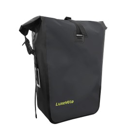 Luxevelo Lightweight Bike Pannier Bag – 27L Expandable Weather-Resistant Storage, 550D Durable PVC with Reflective Safety Strips, Multi-Functional Rack/Shoulder Bag for Commuting/Travel/Cycling