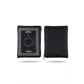 ORCHIDS Portable Travel Prayer Mat with Compass Waterproof Lightweight Pocket Size 100x60cm(Black)