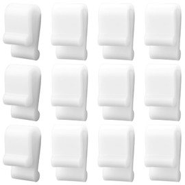 12pcs Dutch Oven Lid Protector Clips, Silicone Cookware Protector Clips Pot Lid Flexible Bumpers Lifter Accessories for Stacking Pan and Display of Dutch Oven Pots (White)