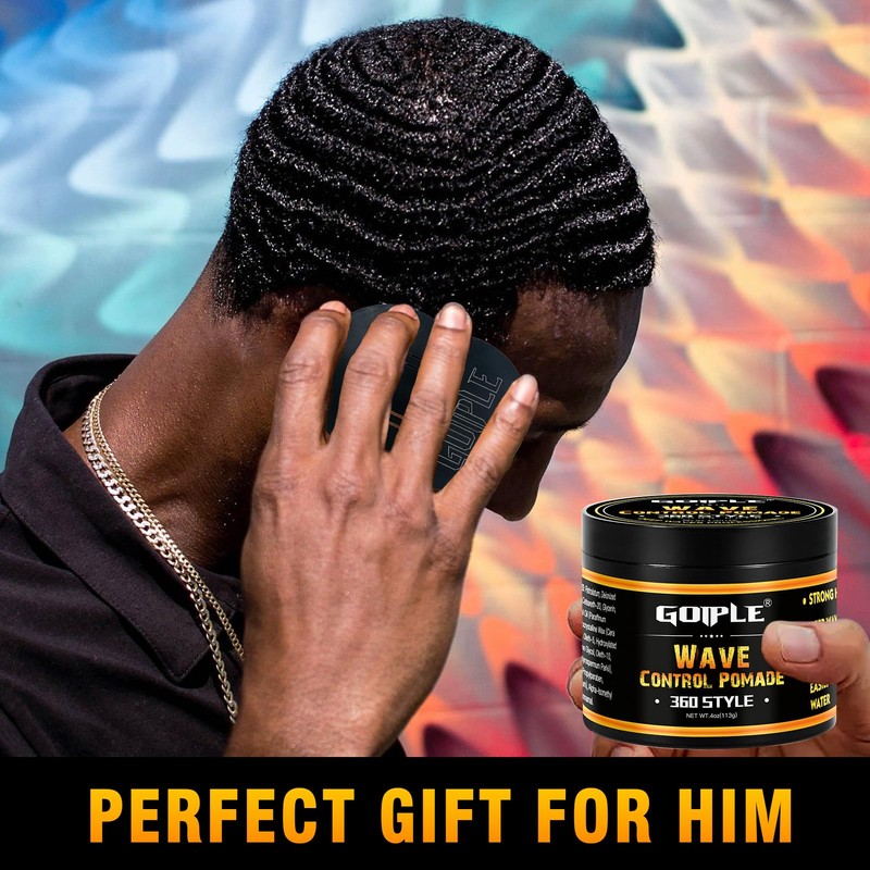Natural Wave Pomade for Men Strong Hold, Easy Wash -