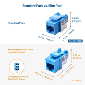 Cable Matters [UL Listed] 25-Pack 10Gbps Cat6 Keystone Jacks, RJ45 Keystone Jack, Ethernet Keystone Jack in Blue with Keystone Punch-Down Stand for Patch Panel and Wall Plate