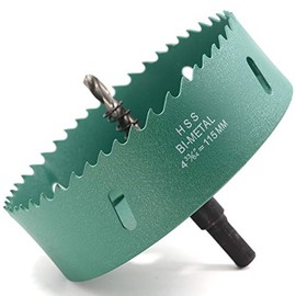 Koopi 115mm / 4.5" Hole Saw with Arbor & HSS Drill Bits, New Bi-Metal Material Hole Cutter，Strong and Durable 4 1/2 inch Holesaw for Easily Drilling Wood, Plastic, Plywood, Drywall, Metal
