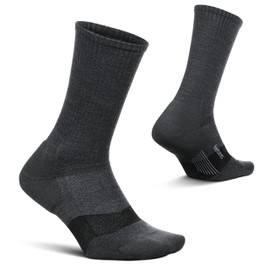 Feetures Merino 10 Cushion Crew Sock Stripe (1 pair) Medium, Gray