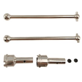 4PCS Hardened Steel Front & Rear Driveshaft Set – Heavy Duty RC Drive Shaft Hop-Up Upgrade Parts for Arrma 1/7 & 1/8 Typhon 6S BLX, Infraction 6S BLX, Felony 6S BLX, Limitless Roller (Silver)