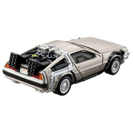 Takara Tomy Tomica Premium Unlimited 07 Back to the Future Delorean Toy Mini Car, Matchbox Size Car, Ages 6 and Up, Boxed, Toy Safety Standards ST Mark Certified
