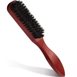 soodyoow Soodyoow Slick Back Hair Brush, 1 Pcs Boar Bristle Hair Brush, Red-brown Beard Brush, Smoothing Hair Brush, Hair Gel Brush for Afro Wet Curly Hair or Damaged Hair Reducing Hair Breakage