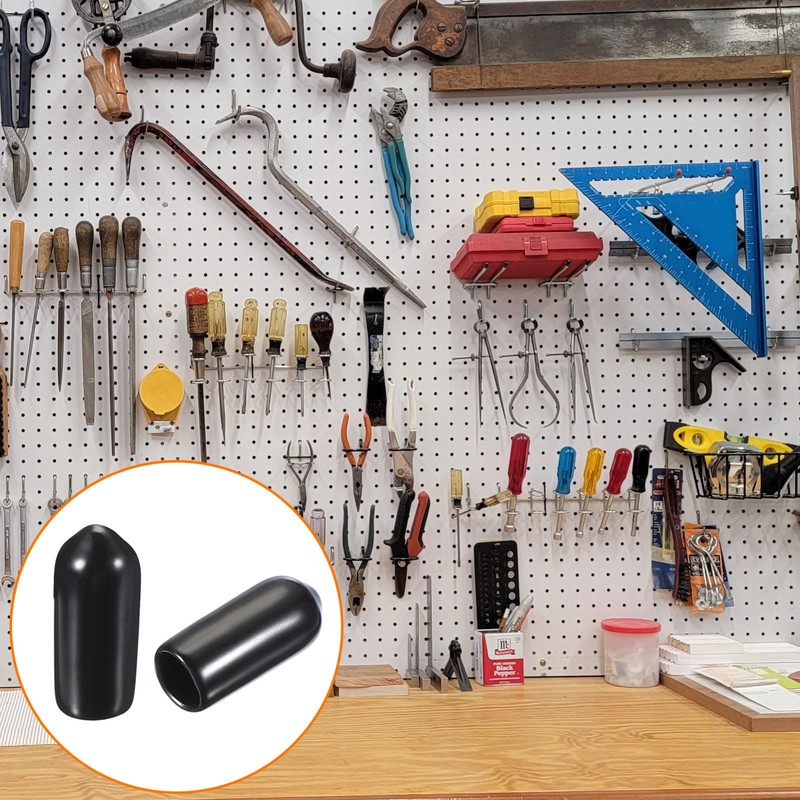 uxcell 100pcs Pegboard Hooks Protector Rubber End Caps, Peg Board