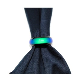 Ello Elli 8MM Comfort Fit Stainless-Steel Color Changing Mood Ring Silver/Black Tone