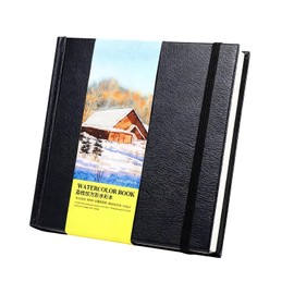 Libro de Acuarela, Pintura de Papel de Papel sin ácido Dibujo Sketchbook Medios Mezclados con Cubierta de Doble Cara de Tablero Duro para Medios Secos Húmedos Mixtos
