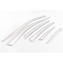 AUTOCLOVER Tape-On Rain Guards Window Visors 6 Pcs Set for Genesis G80 2021 2022 2023 2024 2025 / Window Deflectors, Out-Channel Vent Shades (Chrome)