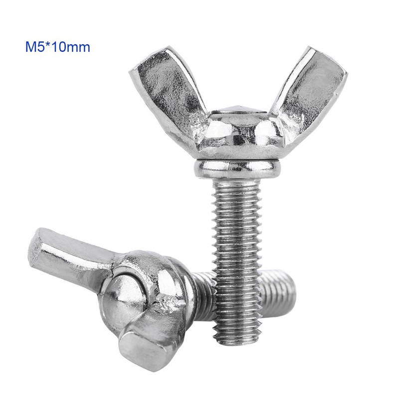 Chazcool M5 Butterfly Screws, 5 PCS 10mm Machine Screw, 304