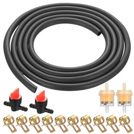 8 mm Fuel Hose Set, 2 Metres x 8 mm Fuel Hose Set, Diesel Hose for Car, Truck, Scooter, Motorcycle, Bicycle, ATV Generator, Small Engines, with 4 Fuel Filters 8 mm/6 mm & 10 Hose Clamps