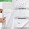 eachope Extra Long No Hook Shower Curtain with Snap-in Fabric