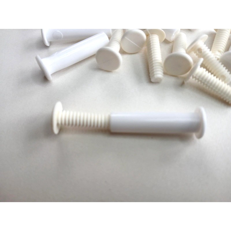 Unbranded/Generic 15 sets White Plastic 1" Snap-Lock Screw Binding Posts