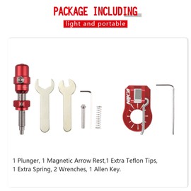 ELONG OUTDOOR Aluminium Archery Cushion Plunger + Magnetic Ambidextrous Arrow Rest Set- Recurve Bows Screw-in Pressure Button Metal Magnetic Rest for Right or Left Hand with Installation Tool