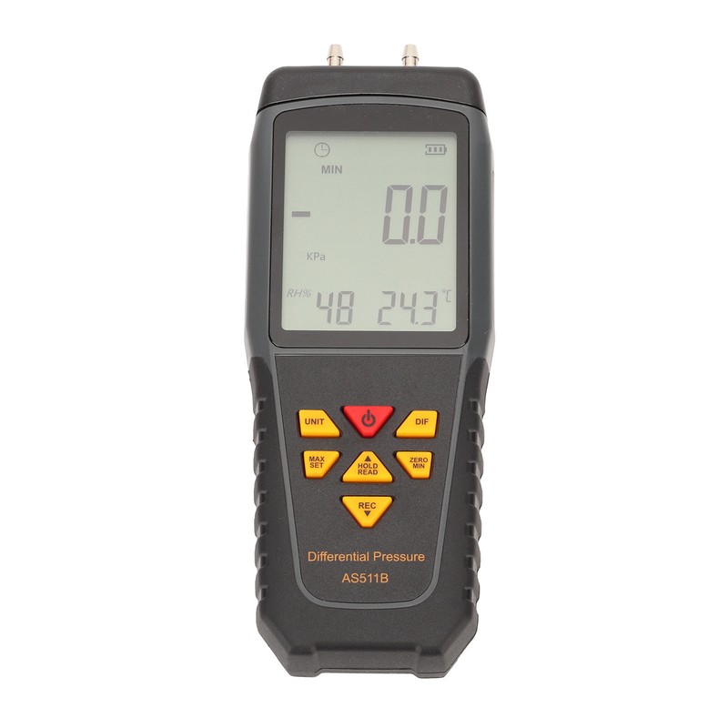 Differential Pressure Gauge LED Backlit Display Handheld Digital Gas Pressure
