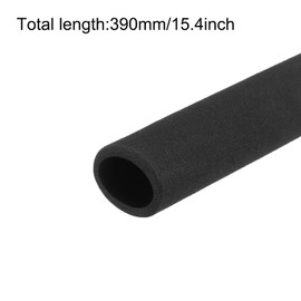 sourcing map Pipe Insulation Tube Foam Tubing for Handle Grip Support 27mm ID 37mm OD 390mm Length Heat Preservation Black