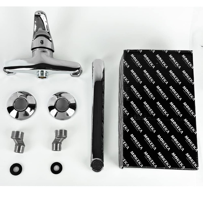 MOKEKA Wall-Mounted Single-Lever Mixer Tap 360° Rotatable for Sinks and