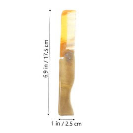 FRCOLOR 2Pcs Foldable Ox Horn Comb Portable Pocket Hair Styling and Massage Comb for Scalp Health Lightweight and Durable Hair Accessories and Pattern