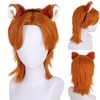 16 inch Short Orange Wig Men and Women Fluffy Layered