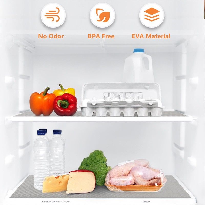 Light Gray Shelf Liners for Kitchen Cabinets Refrigerator Liners Waterproof