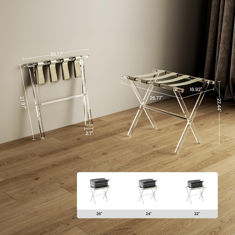 Sumerflos Acrylic Luggage Rack for Guest Room - Foldable Suitcase