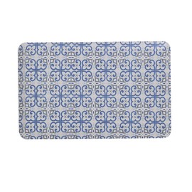 Mabel Home Anti Fatigue Floor Mat- 3 Size(20x32 & 20x39 & 24x70),16 Colors - Standing Desk Mat-Kitchen Floor Mat-Stain ResistantHome Non-Slip Bottom, Extra Soft (Blue&Pattern, 20" x 32")