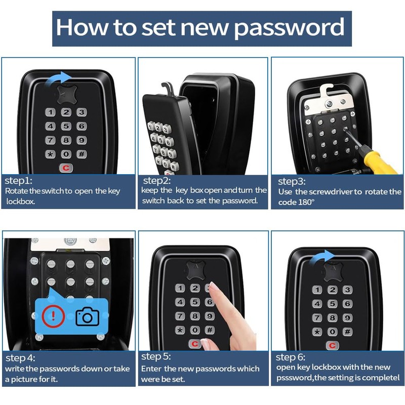 Key Safe Wall Mounted Police Approved,Key Lock Box Outdoor,Large Key