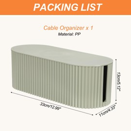 YOKIVE Cable Management Box, Cord Hider Organizer Decorative Strip Storage Box Desk Accessories for TV Computer Cords Home, Office, Gray Green