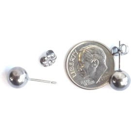 Tisoro LaTisoro 8mm Pure Titanium Ball Post Stud Earrings for Sensitive Ears in...