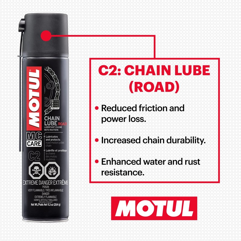 MOTUL 109767 Motorcycle Chain Clean Lube Kit C1 C2 Complete