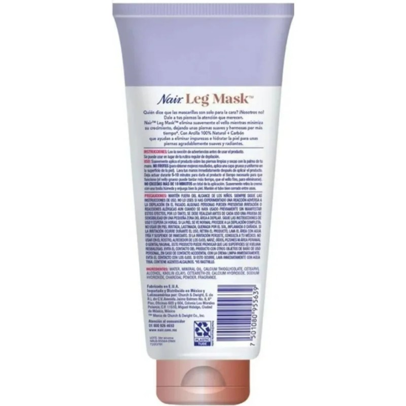 Crema Para Depilar Nair Leg Mask Suave Y Luminosa 227g