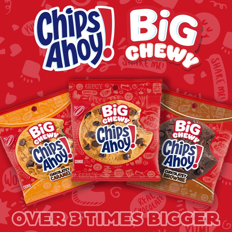 CHIPS AHOY! Big Chewy Chocolate Chip Cookies, Chocolatey Caramel, 14