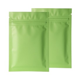 Double-Sided Matte Green Reclosable Zipper Flat Bags Heat Sealing Pouch for Small Business, Home Use, Freeze Dried Candy, Food Storage, Snack Organizers (100, 4.72 inch x 7.09 inch)
