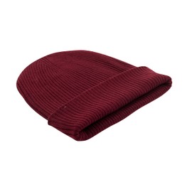 yanopurna 100% Cashmere Hat - Cashmere Beanie Ribbed with Envelope, darkred