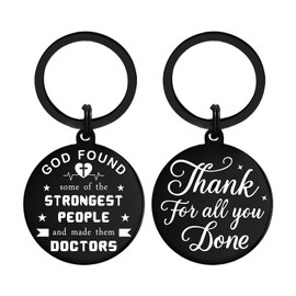 MXRSDF Good Doctor Appreciation Gifts, Thank You for All You Do Keychains for Birthday Chrsitmas Doctors' Day, Metal Engraved, Small