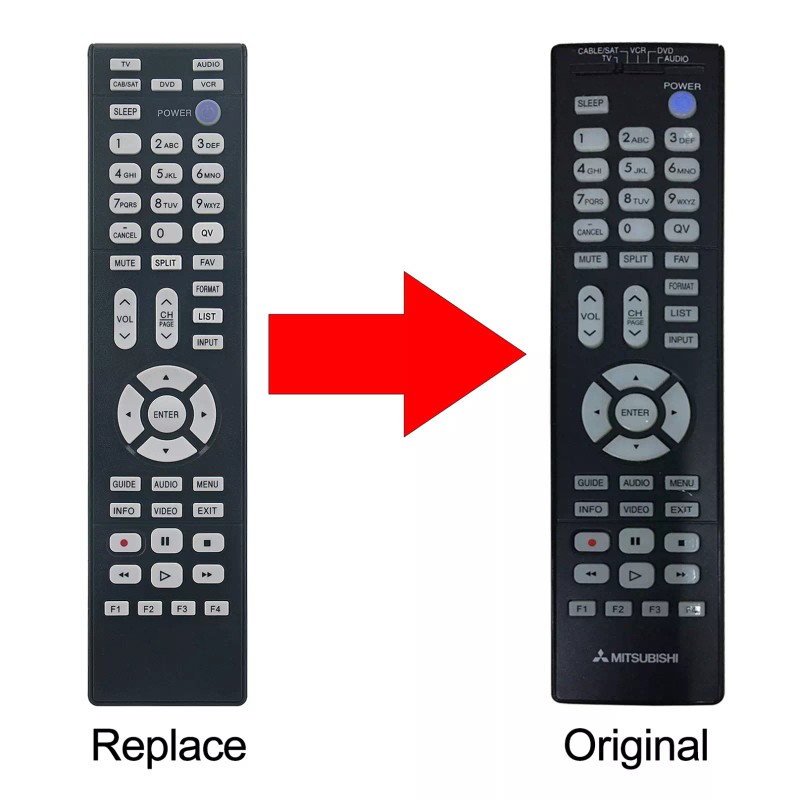 For-Mitsubishi 290P187040 Replaced Remote Control for Mitsubishi TV WD-65831 LT-46244