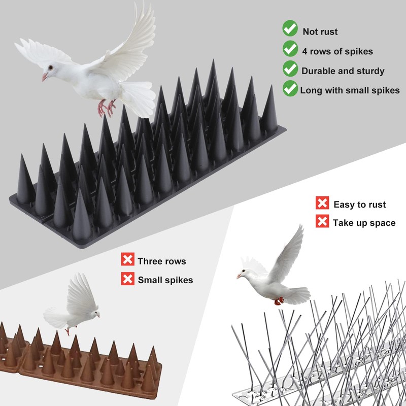 Bird Spikes, 20 Packs Bird Deterrent, Raccoon for Outdoor Repelling