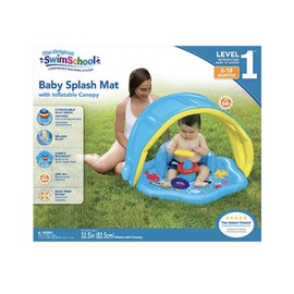 The Original SwimSchool SwimSchool Level 1 Baby Splash Mat w/Inflatable Canopy UPF 5, Ages 6-18 Months