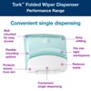 Tork Folded Wiper Dispenser Aqua/White W4, Wall-Mounted, 654021